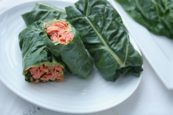 Chard Wrapped Salmon