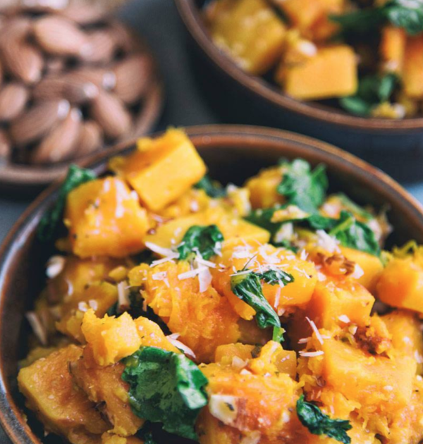 Oven Roasted Butternut Squash and Kale
