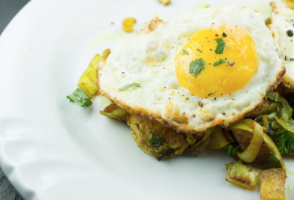 Curried Vegetable Skillet with Fried Eggs!